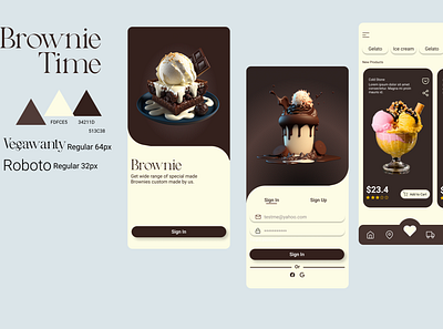 Case Study Brownie Shop animation app branding design typography ui ux vector