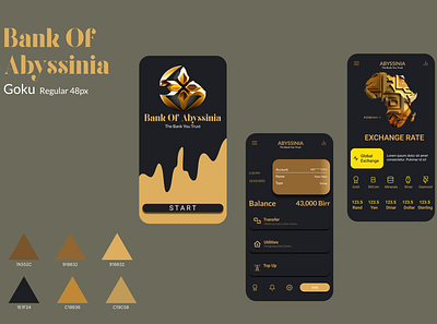 Case study Bank of Abyssinia app branding design graphic design illustration typography ui ux