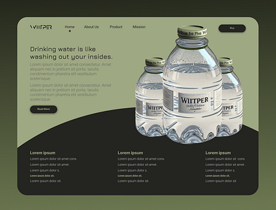 Case Study: Purified water landing page branding design typography ui ux