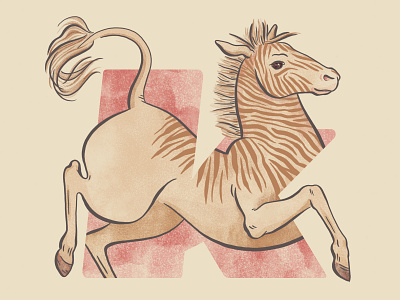 ATC Artist Series - Dual Rounded Italic animal astropad digital illustration ipad pro quagga