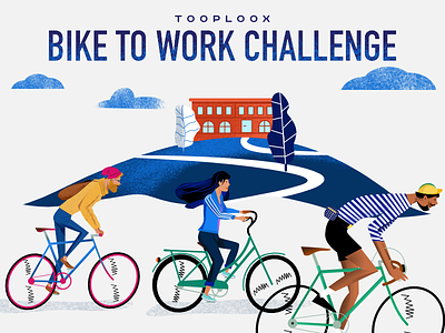 Bike To Work Challenge Poster bike bikes challenge cycling design illustration poster tour de france