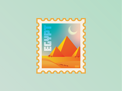 Destination Stamp: Egypt design flat illustration illustrator vector vector art vector artwork vector illustration weekly challenge weekly warm-up