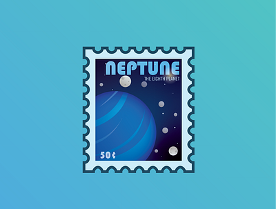 Destination Stamp: Neptune adobe illustrator design flat illustration illustrator vector vector art vector artwork vector illustration