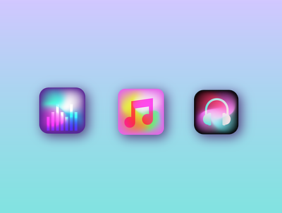 Day 2: Music App Icons app design icon illustrator mobile ui ux vector vector art vector illustration web