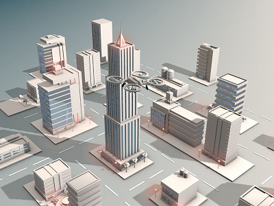 3d City 3d city isometric modeling