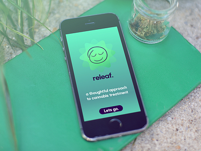 Releaf mobile cannabis treatment tracker app design & branding. app cannabis ios mobile ui design