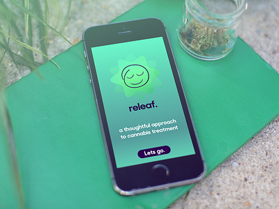 Releaf mobile cannabis treatment tracker app design & branding.