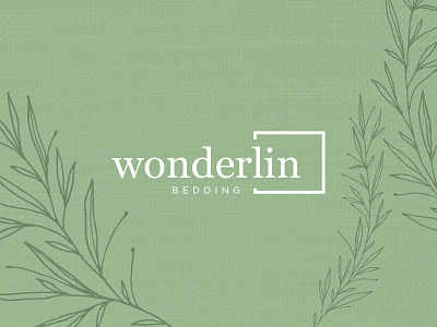 Wonderlin Bedding bed design font friendly green linen logo nature pattern texture wonderlin