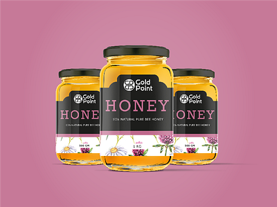 Honey Jar clover design goldpoint honey jar mockup packaging visual