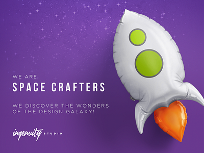 Space Crafters advertising agency ballon design galaxy graphic layout rocket space