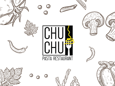 Chuchu chuchu design graphics logo pasta restaurant sketch vectors