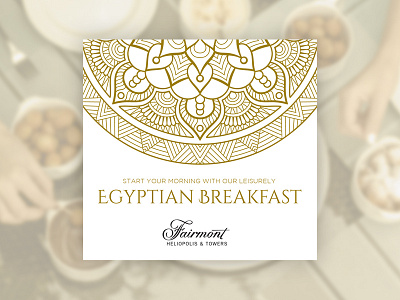 Egyptian Breakfast Cover breakfast brochure design egyptian fairmont graphic menu oriental pattern pharaonic