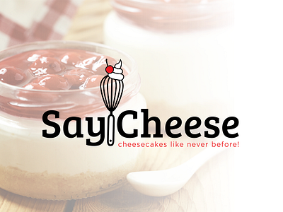 Say Cheese Logo advertising cheesecake cherry concept design graphic graphic design jar logo modern rebranding whisk