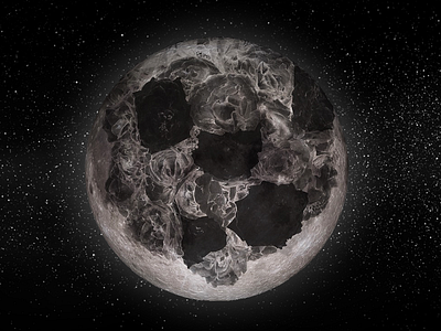 Moon Flower artwork black design flowers graphic grey manipulation moon photoshop roses space stars white