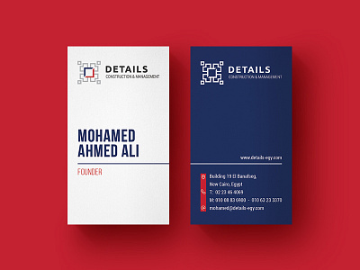 Details Business Card businesscard construction corporate identity graphic design management vertical