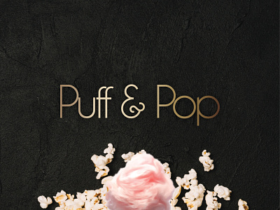 Puff & Pop Logo black branding cottoncandy gradient graphic identity logo logo design pink pop popcorn puff scatter summer
