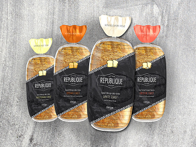 Republique Toast Packaging artwork bakery bread color matching concept design flavors graphic packaging republique toast