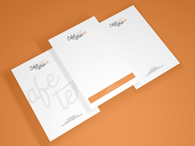 CafeTeria Letterhead branding cafe cafeteria ci design graphic letterhead mockup options print