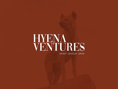 Hyena Ventures Logo advertising b2b branding burgundy company concept design graphic hyena investing logo typography vector ventures