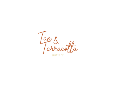 Tan & Terracotta cursive design logo logo design minimal pottery project typography vector