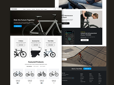 E-commerce design e bike e commerce landing page online shop online store ui