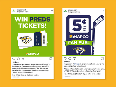 MAPCO Social Media - Preds Fan Fuel c store convenience store digital digital graphic fuel gas station giveaway graphic hockey hockey stick instagram instagram post nashville nashville preds nhl predators preds social media sports tickets