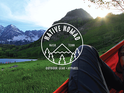 Native Nomad adventure apparel branding camping gear hammock hiking logo outdoor simple ski snowboard