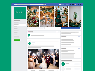 Plan & Co Facebook Banner branding branding design design emerald event planning facebook facebook banner flat green logo plan planning simple wedding wedding planning
