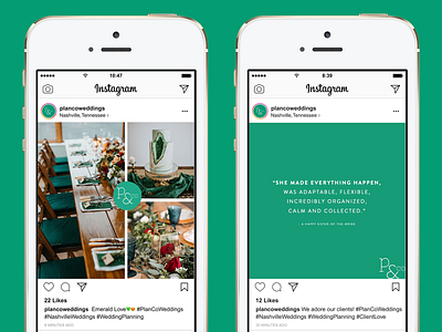 Plan & Co Instagram Templates branding branding design design emerald event planning flat green instagram instagram post instagram posts logo plan planning simple social media wedding wedding planning