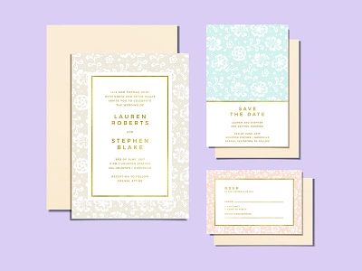 Wedding Invitations - Sweet Pastel Lace brides envelope event design events fall fall wedding floral invitations invites paper print rsvp rustic save the date savethedate wedding wedding invitation wedding invite wedding invites weddings