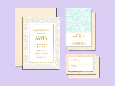 Wedding Invitations - Sweet Pastel Lace