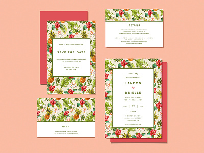 Wedding Invitations - Tropical Vaca!