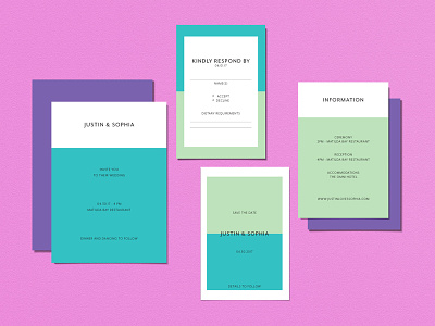 Wedding Invitations - Modern Color Block bold bold color clean color block colorblock colorful envelopes events geometric modern paper save the date savethedate wedding wedding invitation wedding invitations wedding invite wedding invites weddings