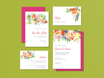 Wedding Invitiations - Watercolor Floral