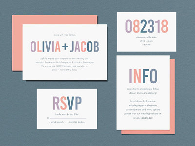 Wedding Invites - Simple Bold Type colorful invitation design invitation set invitations invite invite design peach simple simple invitation wedding wedding invitation wedding invite weddings