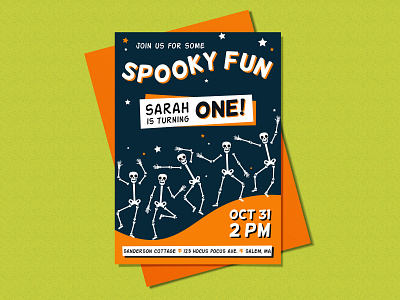 Halloween Invitations - Sarah Sanderson is One!