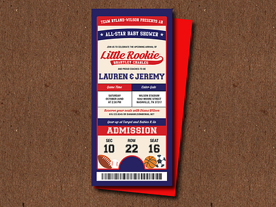 All Star Baby Shower! - Party Invitations all star baby baby boy baby shower babyshower baseball basketball football invitation invitations invite rookie soccer sports sports invitation sports invite