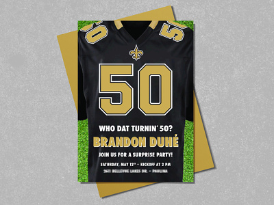 Saints 50th Birthday Invitation - Party Invitations