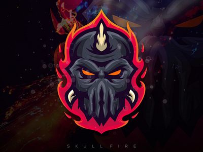 skull fire brand character e sport e sports esport esports fire gaming logo logo esport mascot