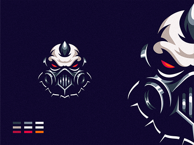 Skull Mask angry brand character e-sport e-sports esport esports gaming logo mascot shield sport