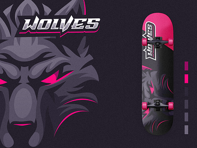 wolves angry brand character e-sport esport esports logo mascot shield sport wolf wolverine wolves