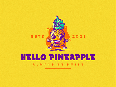 Hello Pineapple app brand branding illustration logo pineapple typography ui ux vector vintage vintage logo