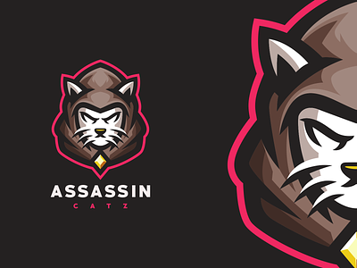 Assassin cat angry assassin brand cat character e sport esport esports logo mascot sport