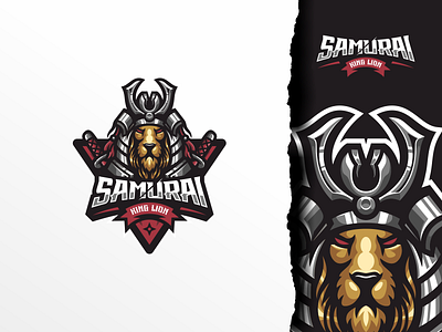 Samurai brand character design e sport esport illustration king lion lion king logo mascot samurai sport ui