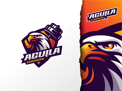 Aguila Strength brand character design e sport eagle esport graphic design hawk illustration logo mascot motion graphics sport ui