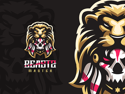 beast master beast brand character design e sport esport illustration lion logo mascot master skull sport ui