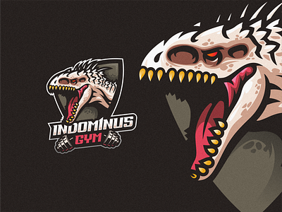 Logo Indominus Rex bold brand character design e-sport esport fitness gym illustration logo mascot sport strong