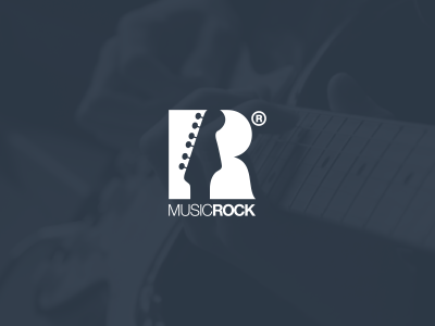 Music Rock dj guitar letter r logo music r rock