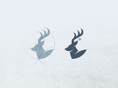 Deer brand character deer golden ratio grid logo mascot