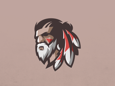 Indian With Beard beard brand character indian logo mascot